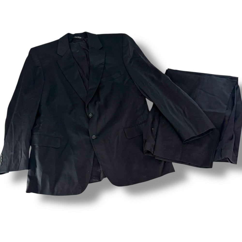 Jos A‎ Bank Signature Collection Black Wool Suit 46L Gordon Model Vintage